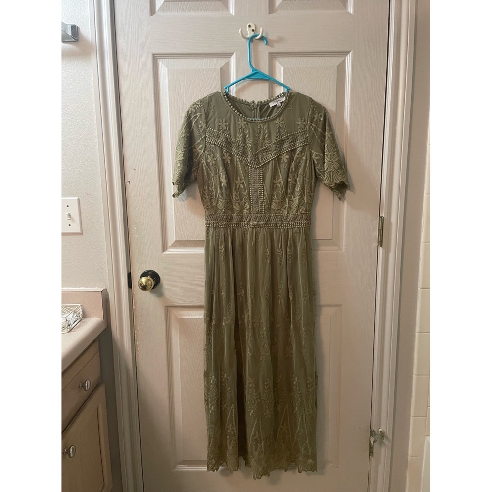 Polagram green lacy dress
